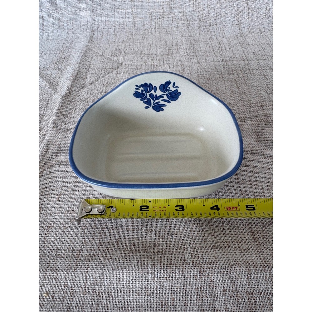 Pfaltzgraff Yorktowne Soap Dish Excellent Blue Floral Stoneware